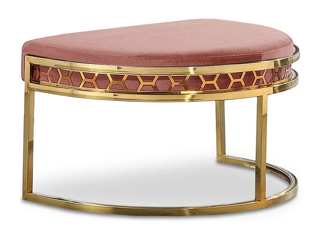 Pouf / repose-pieds Honey Velours Rose