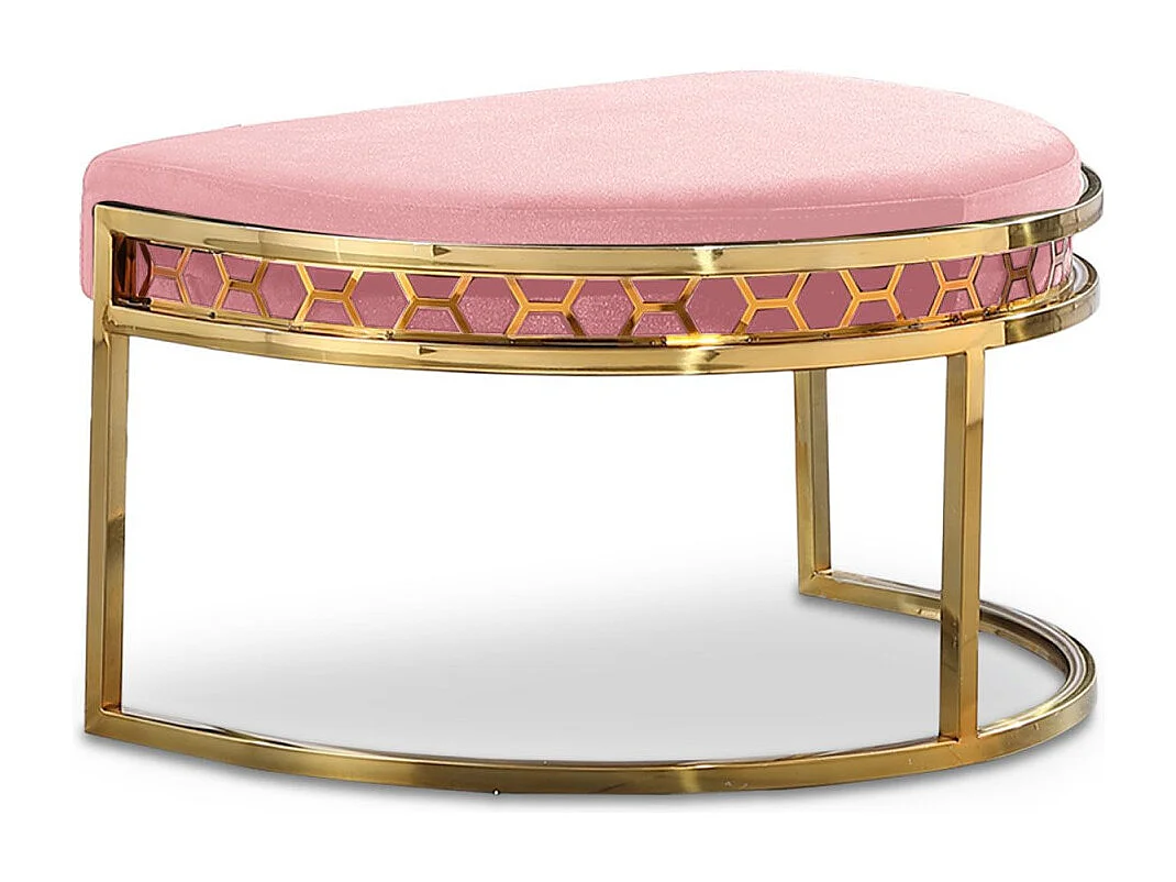 Pouf / repose-pieds Honey Velours Rose