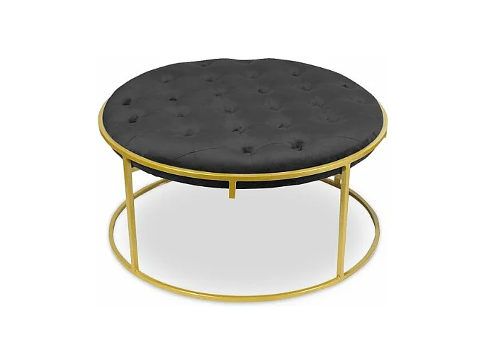 Lot de 2 Poufs Design en Velours "Valona" 75cm Noir