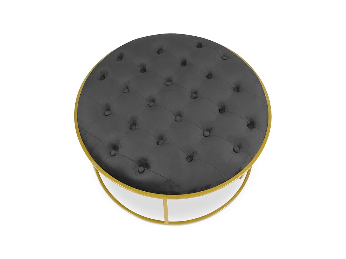 Lot de 2 Poufs Design en Velours "Valona" 75cm Noir