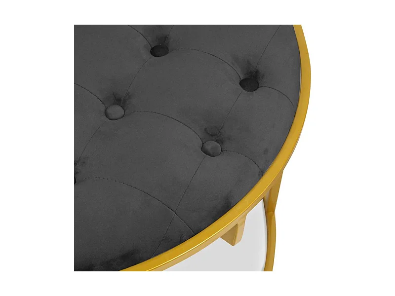 Lot de 2 Poufs Design en Velours "Valona" 75cm Noir
