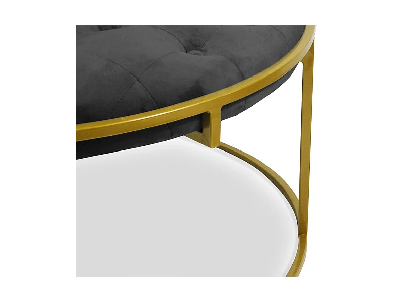 Lot de 2 Poufs Design en Velours "Valona" 75cm Noir