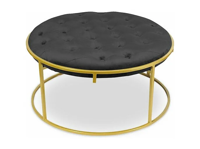 Lot de 2 Poufs Design en Velours "Valona" 75cm Noir