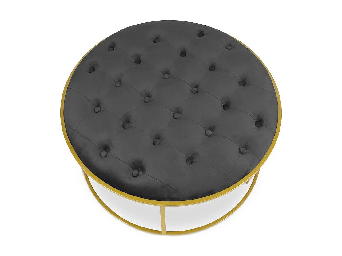 Lot de 2 Poufs Design en Velours "Valona" 75cm Noir
