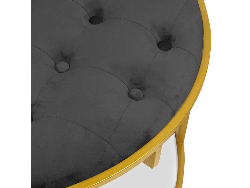 Lot de 2 Poufs Design en Velours "Valona" 75cm Noir