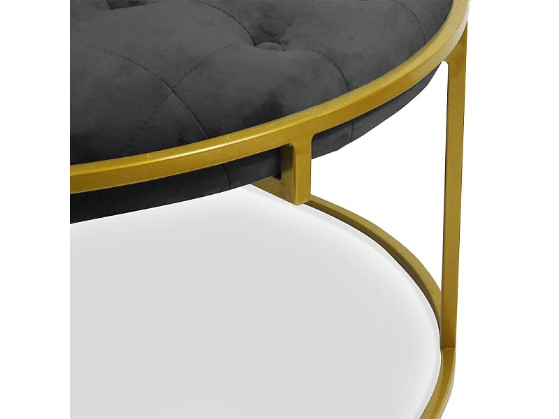 Lot de 2 Poufs Design en Velours "Valona" 75cm Noir