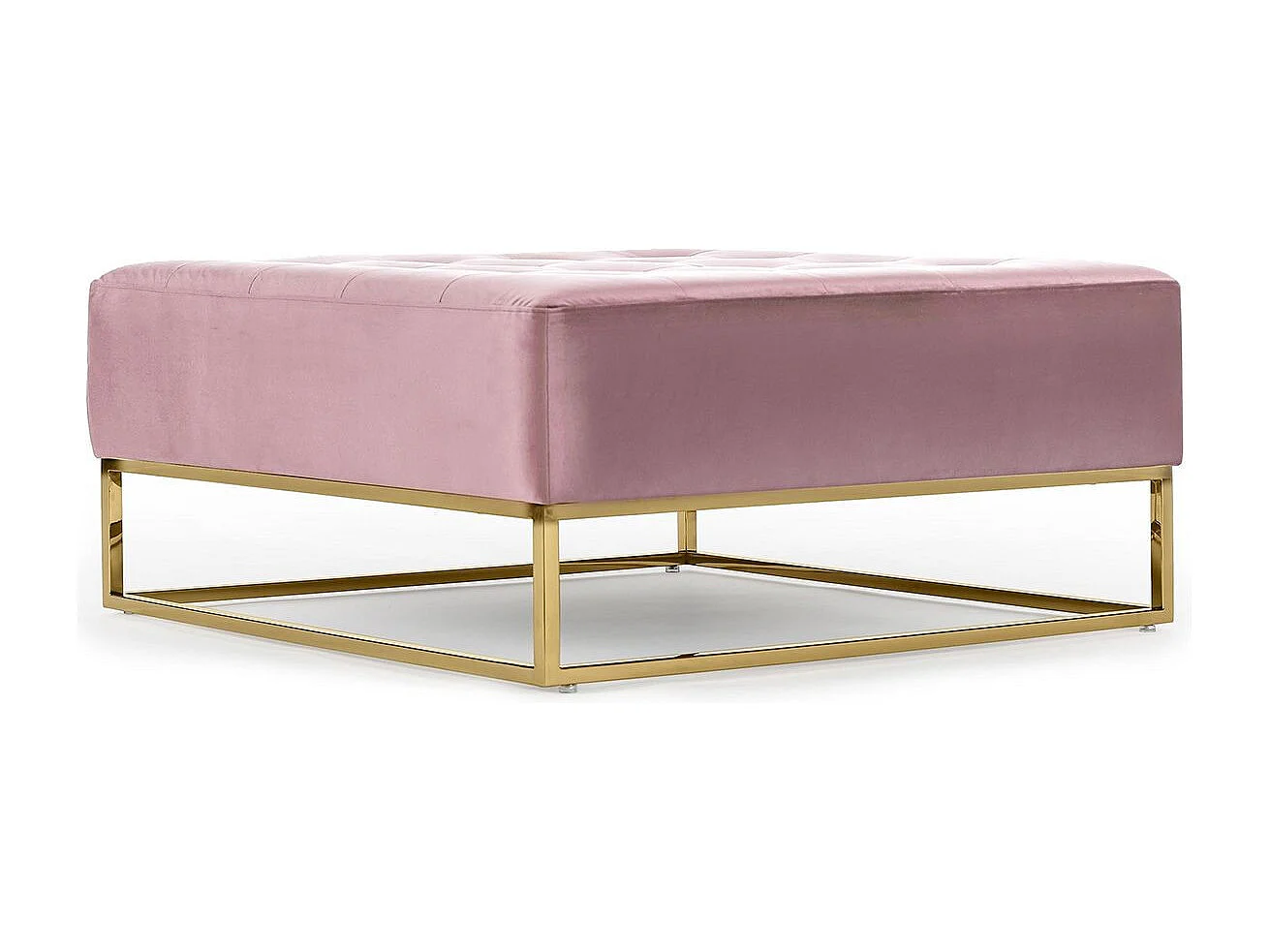 Pouf carré Hudson Velours Rose