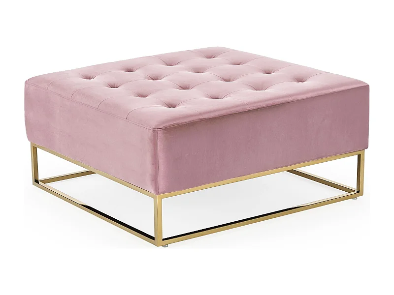 Pouf carré Hudson Velours Rose