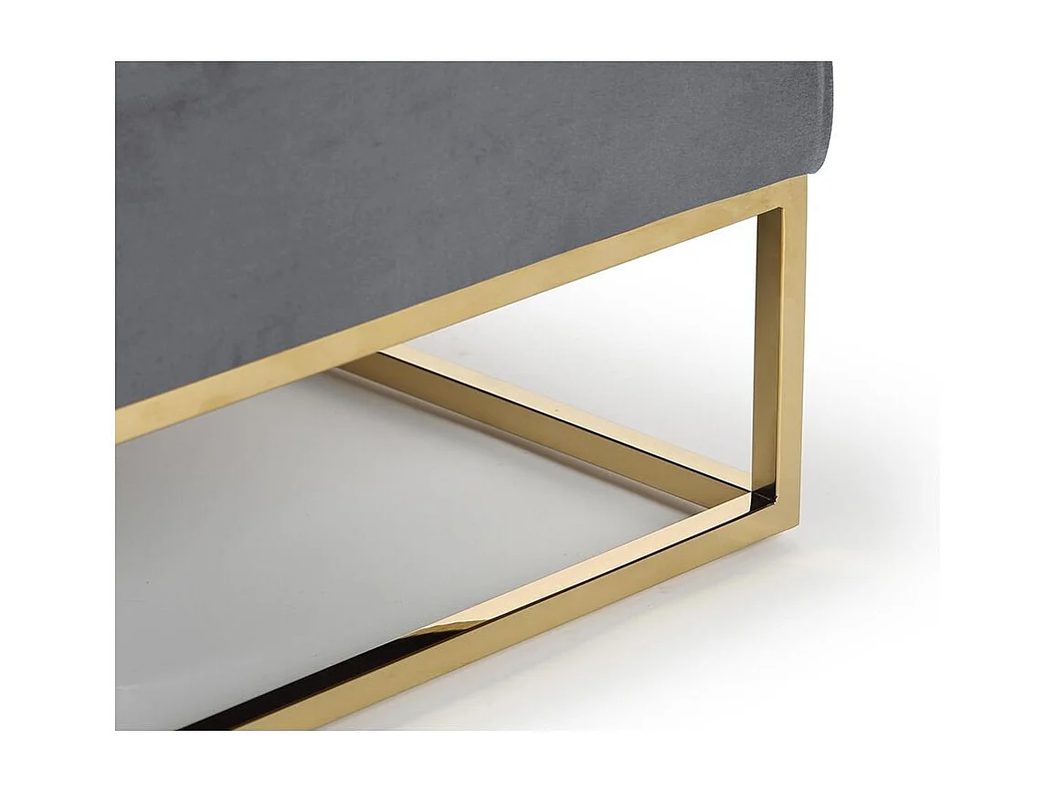 Pouf carré Hudson Velours Argent