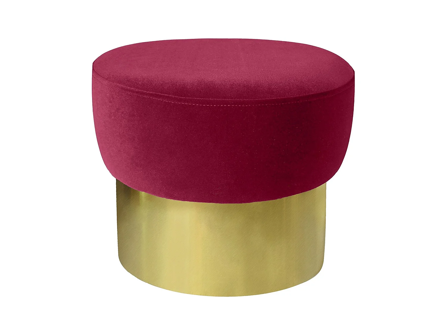 Tabouret Design en Velours "Liya" 44cm Rouge