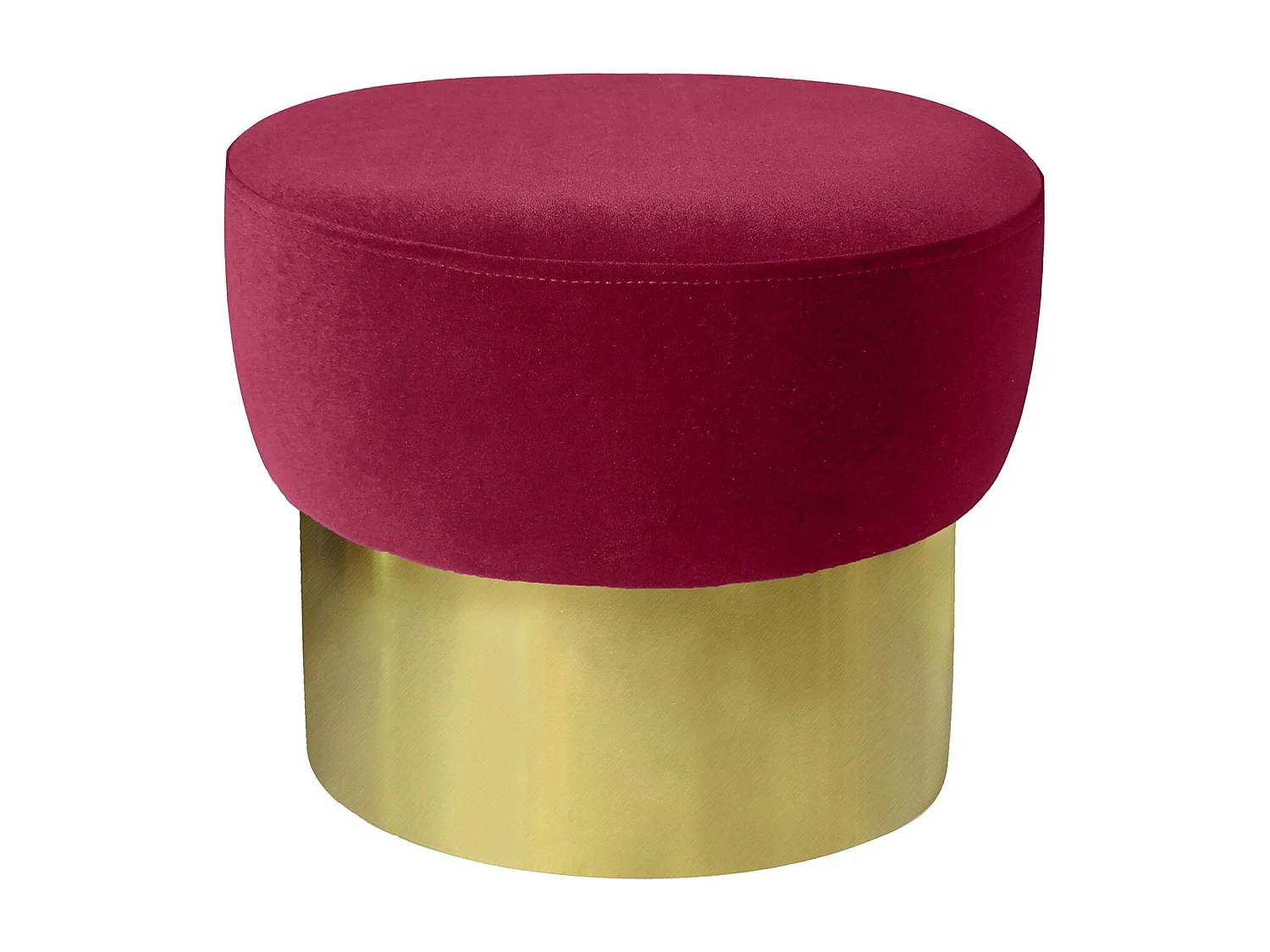Tabouret Design en Velours "Liya" 44cm Rouge