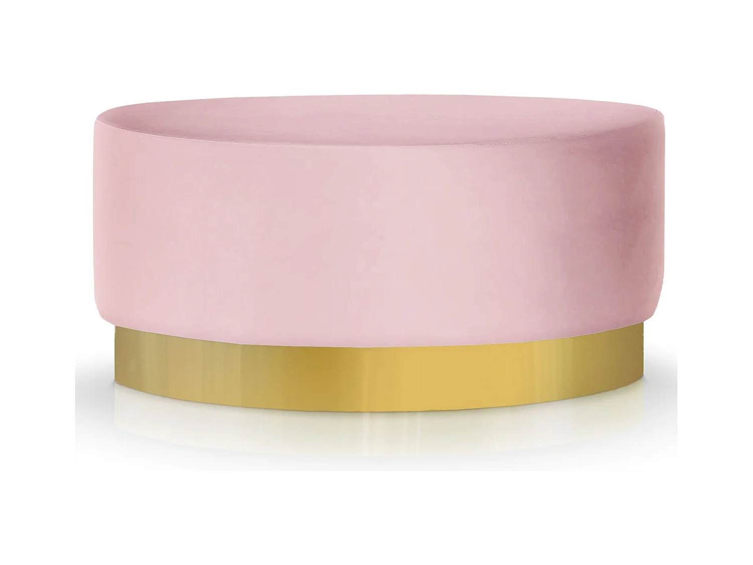 Pouf Rond en Velours Design "Minnie" 75cm Rose