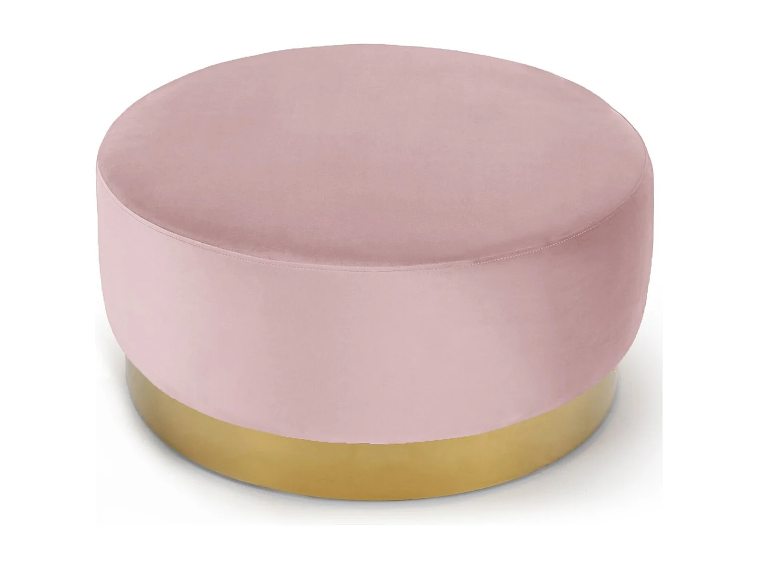 Pouf Rond en Velours Design "Minnie" 75cm Rose