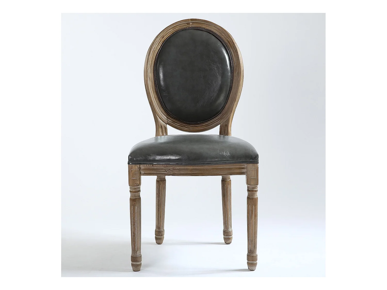 Lot de 2 chaises médaillon Louis XVI Simili (P.U) Gris