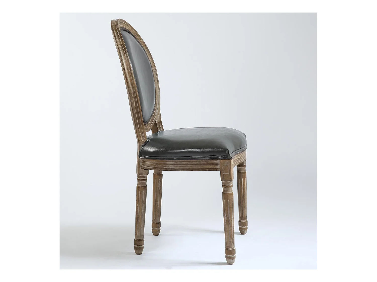 Lot de 2 chaises médaillon Louis XVI Simili (P.U) Gris