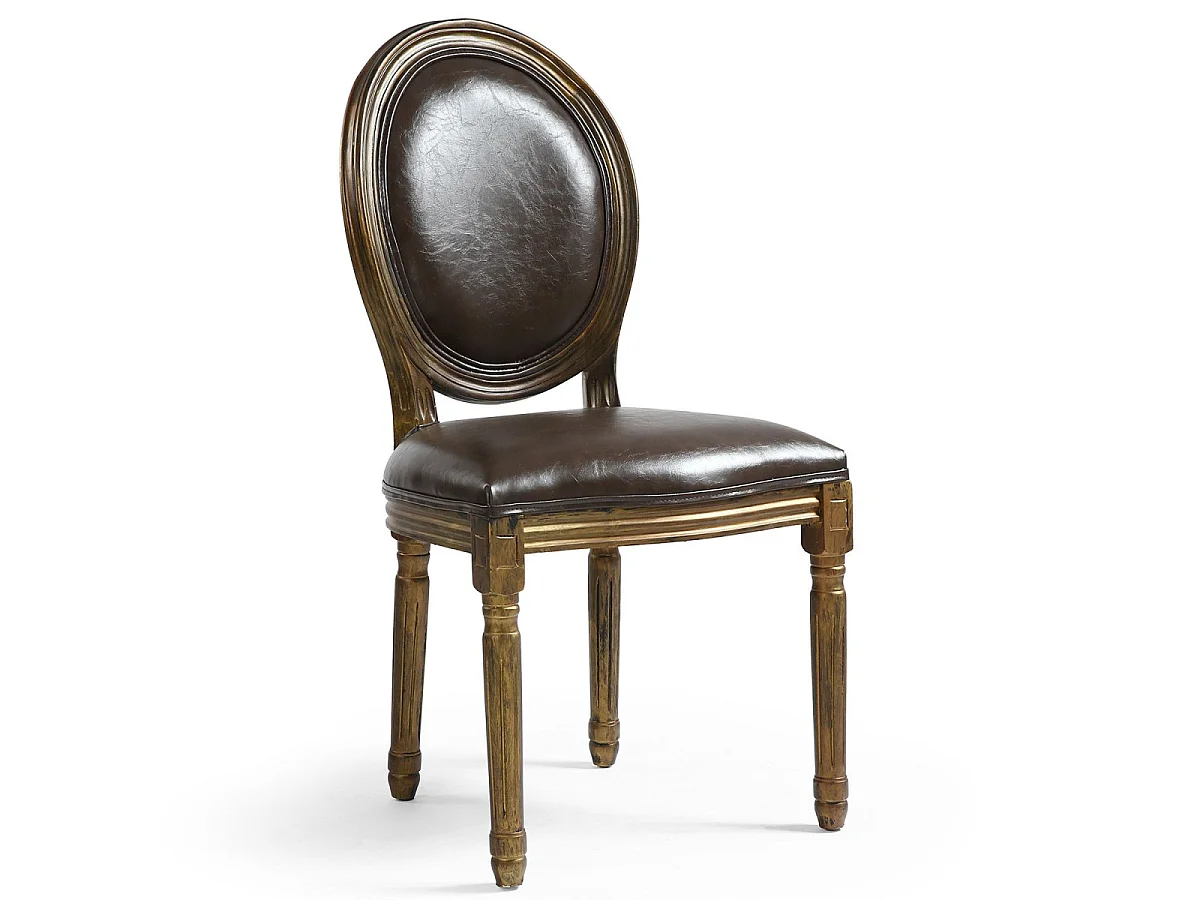 Lot de 20 Chaises Médaillon "Versailles" 96cm Marron & Or