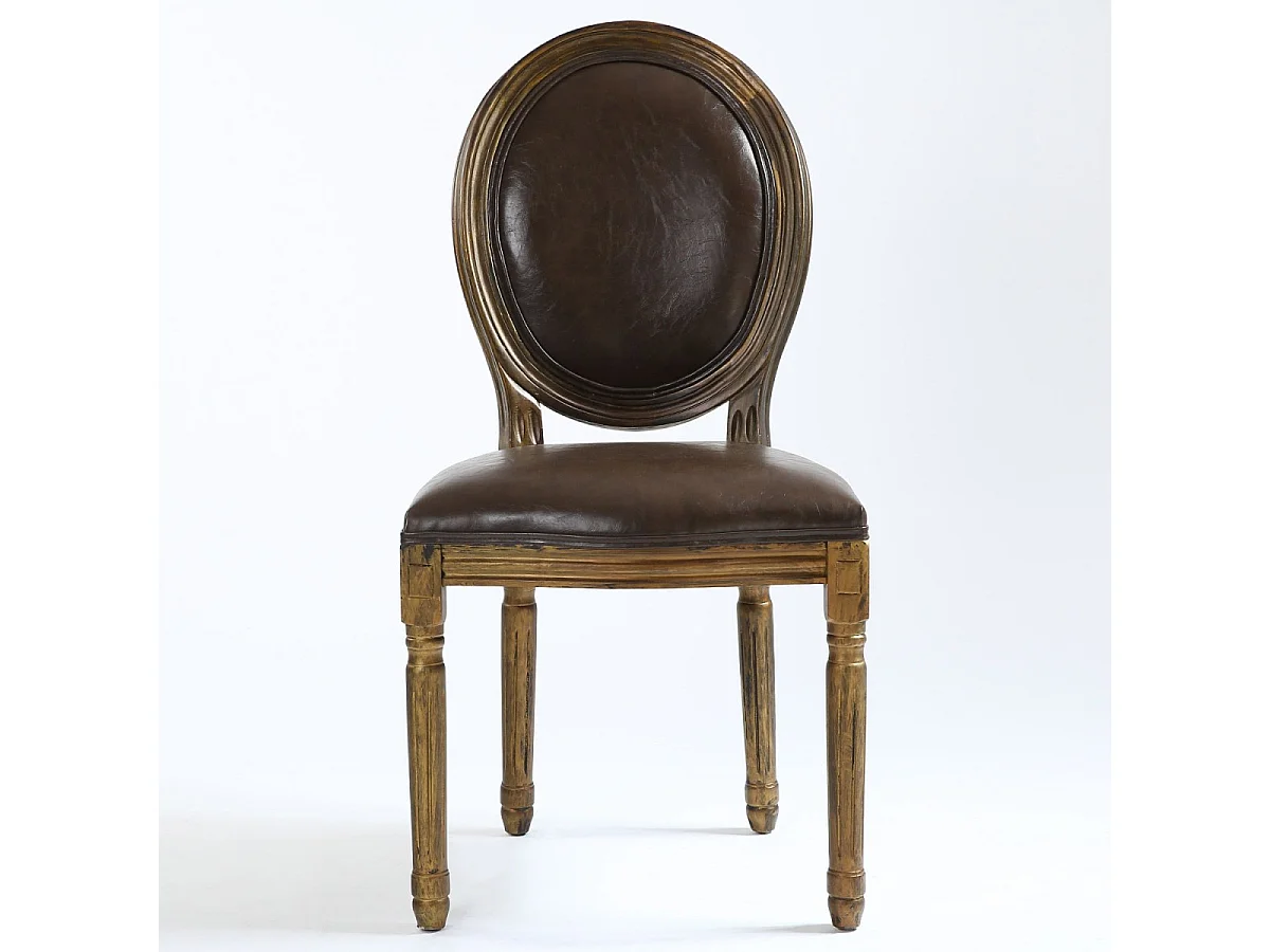 Lot de 20 Chaises Médaillon "Versailles" 96cm Marron & Or