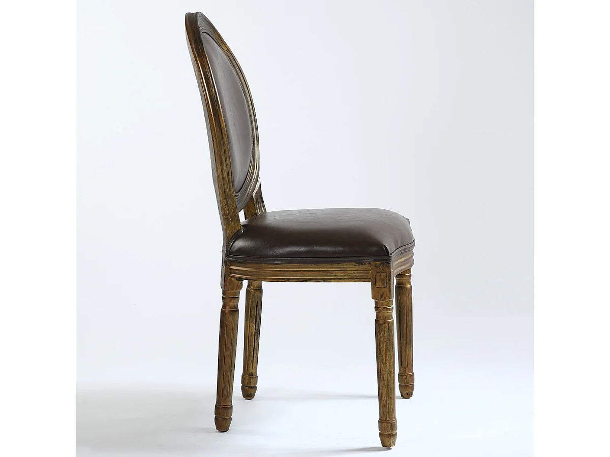 Lot de 20 Chaises Médaillon "Versailles" 96cm Marron & Or