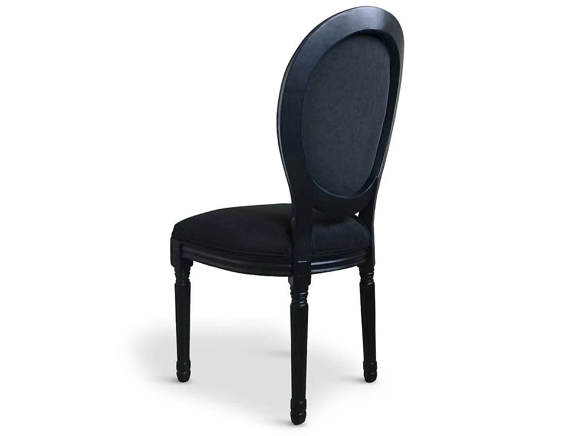 Lot de 2 Chaises Médaillon Velours "Versailles" 96cm Noir