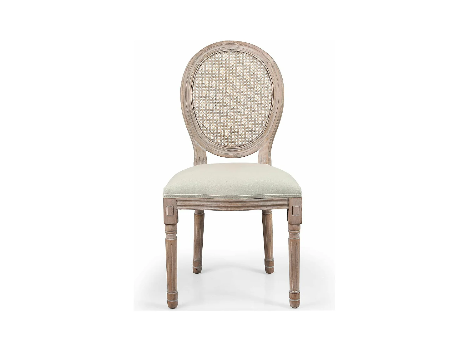 Lot de 2 Chaises Médaillon Cannage "Versailles" 96cm Beige