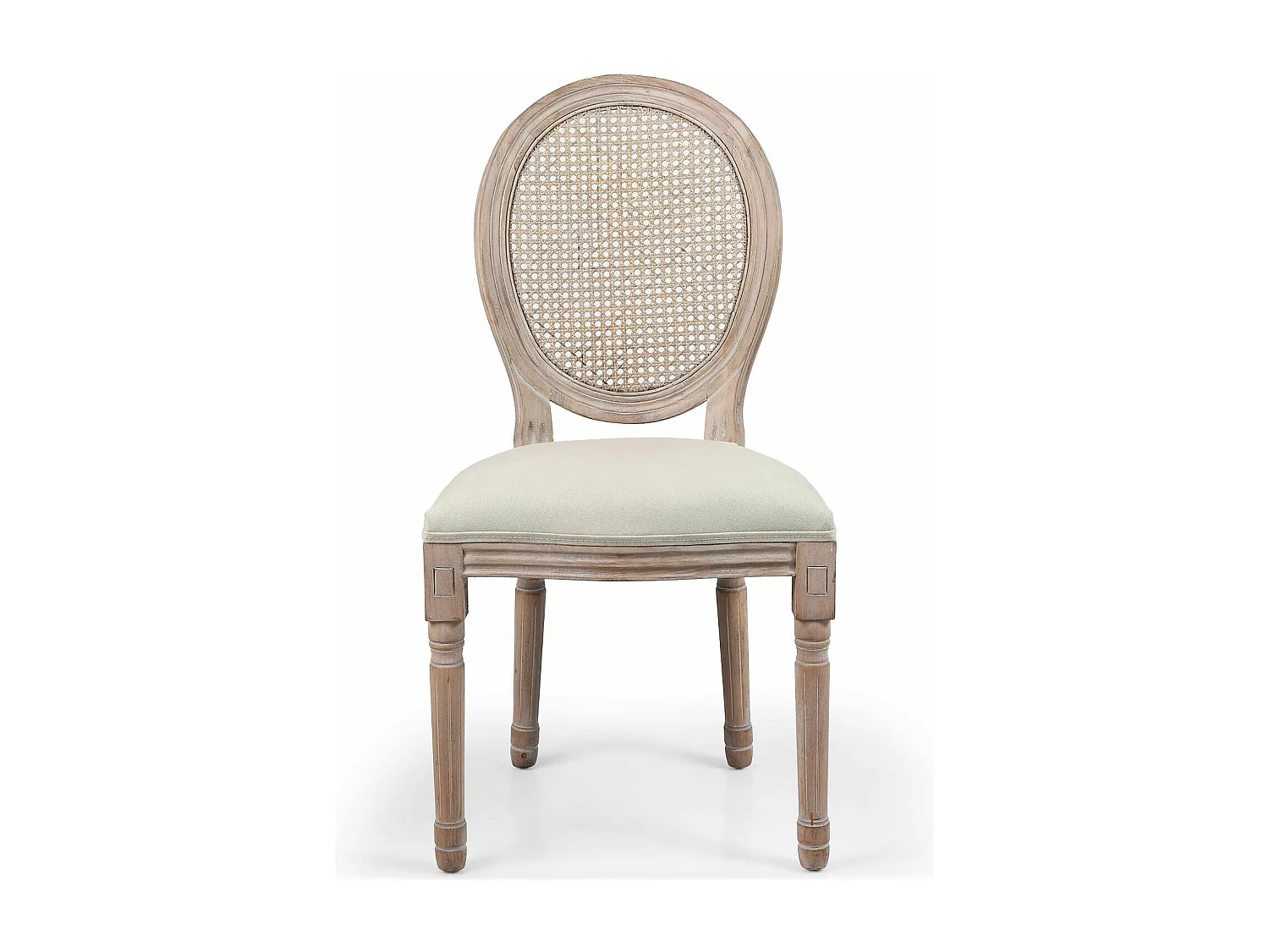 Lot de 2 Chaises Médaillon Cannage "Versailles" 96cm Beige