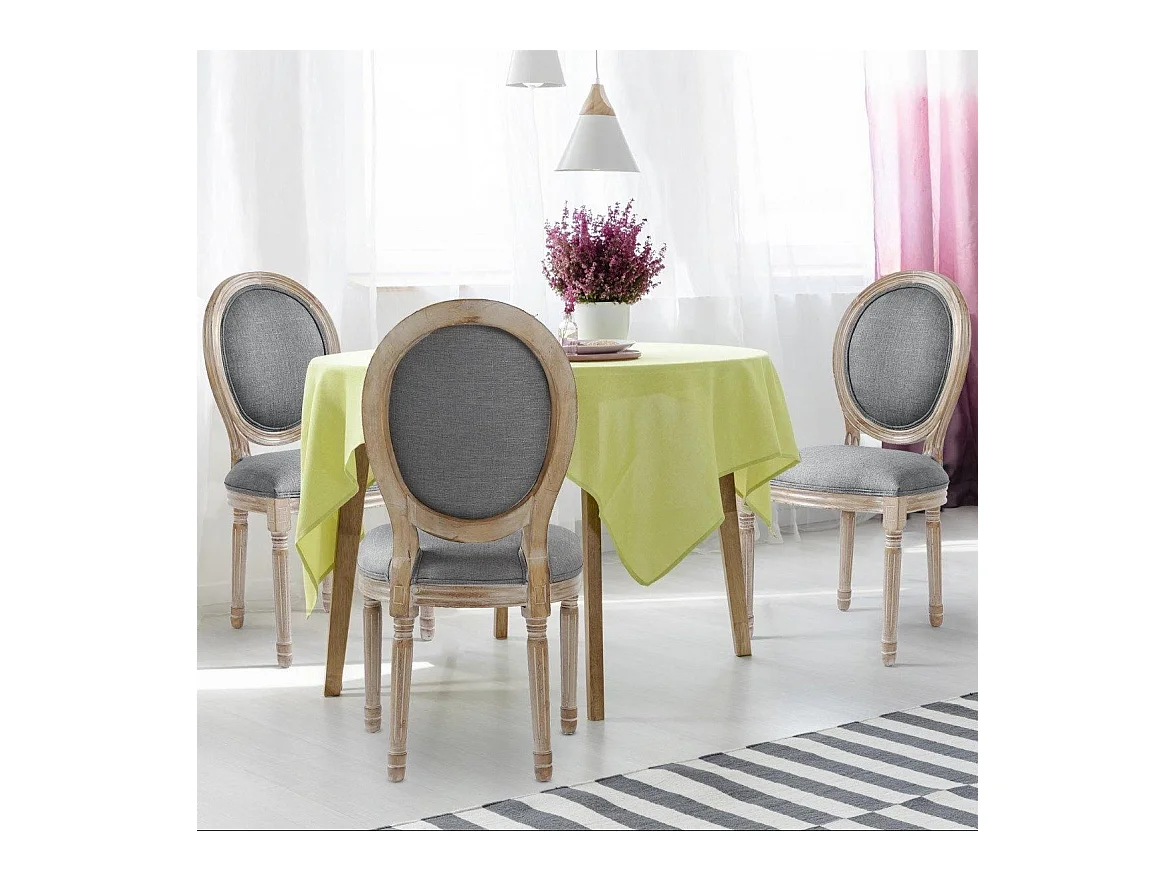 Set di 20 sedie a medaglione in stile Luigi XVI in tessuto grigio chiaro