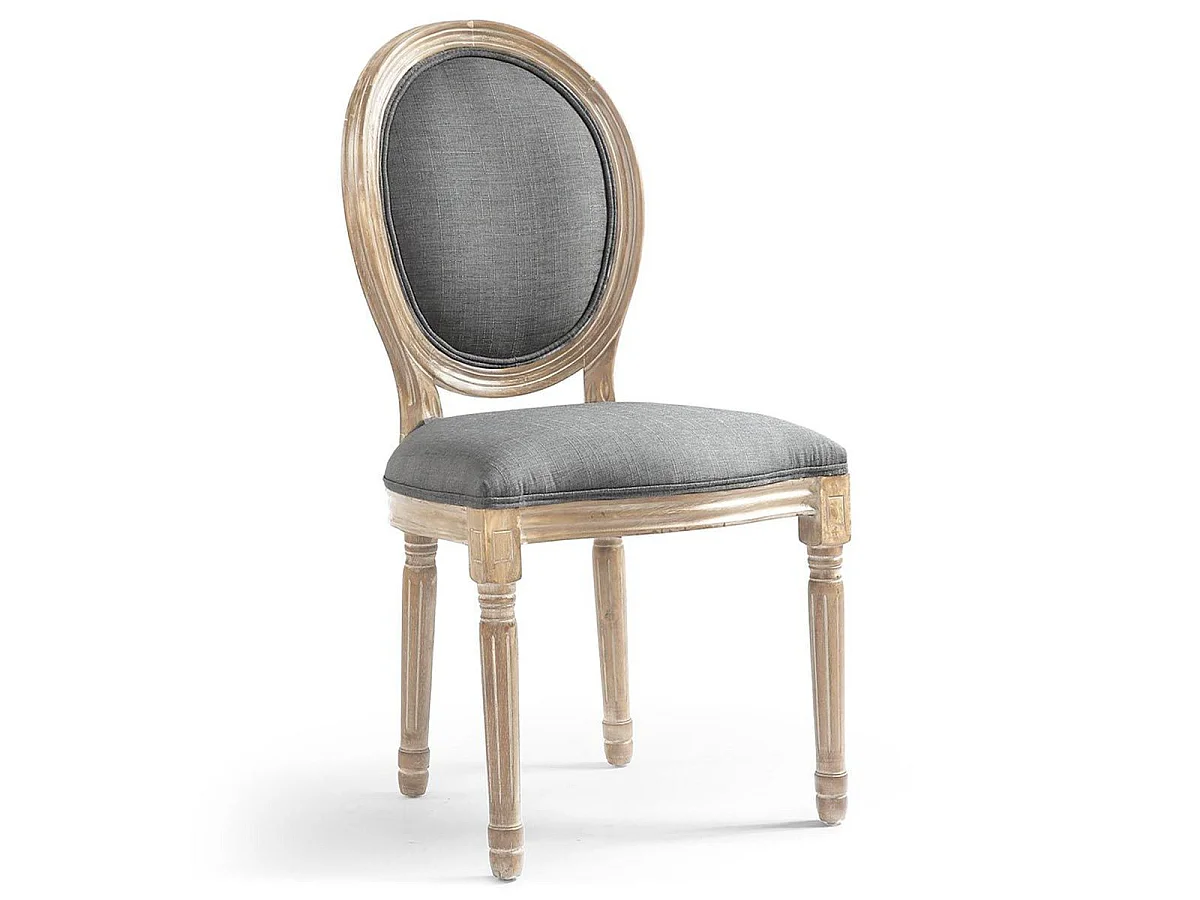 Lot de 20 Chaises Médaillon Tissu "Versailles" 96cm Gris Clair