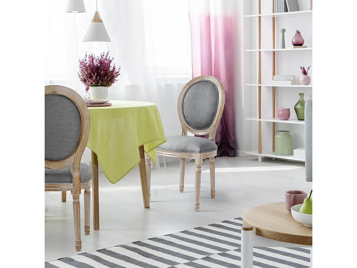 Lot de 20 Chaises Médaillon Tissu "Versailles" 96cm Gris Clair