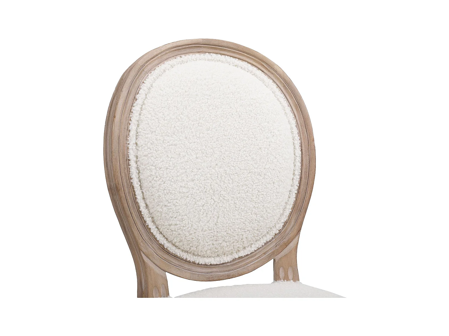 Lot de 2 chaises médaillon Louis XVI Tissu bouclette Crème