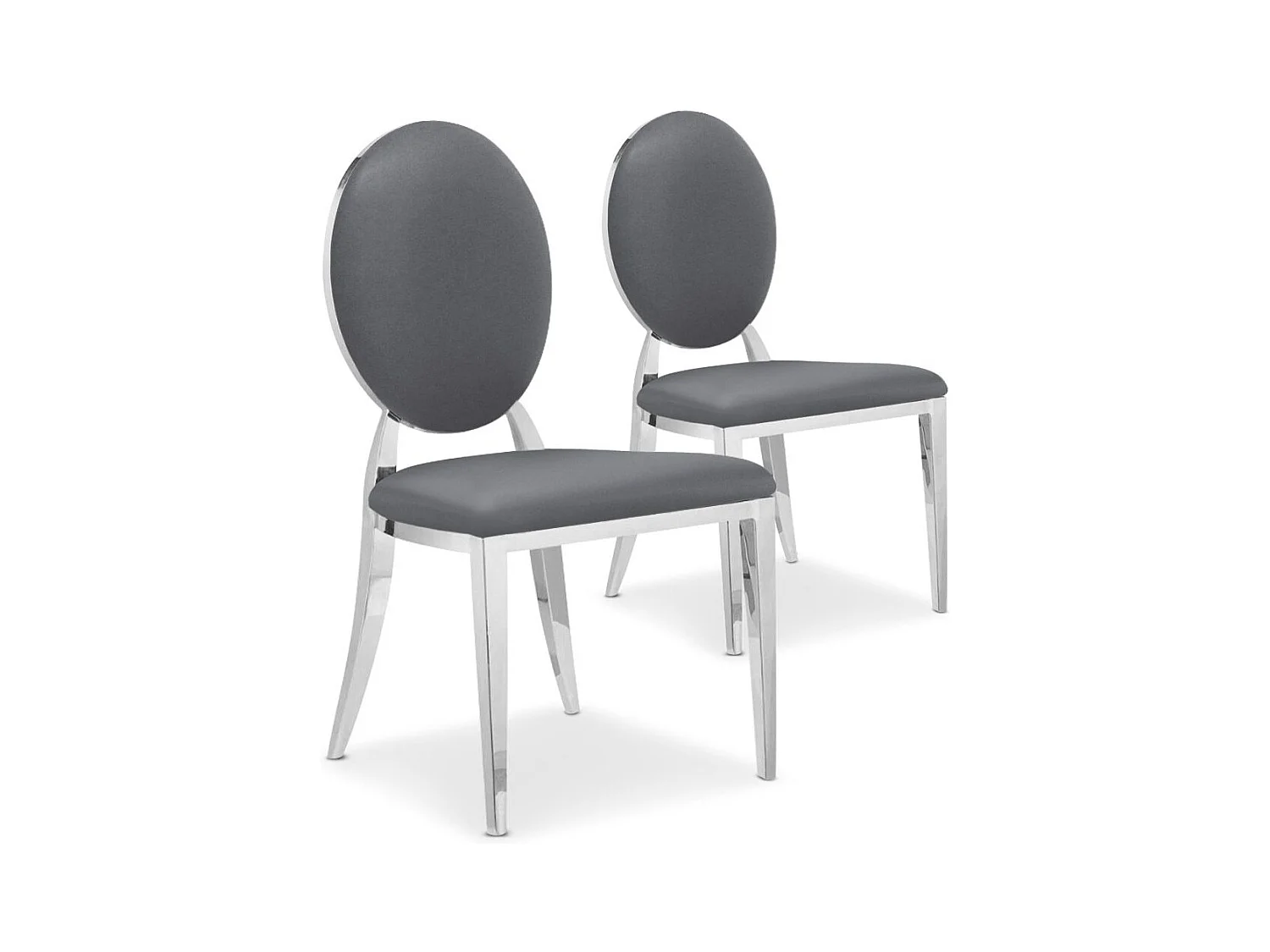 Lot de 2 Chaises Médaillon "Tatianna" 90cm Gris