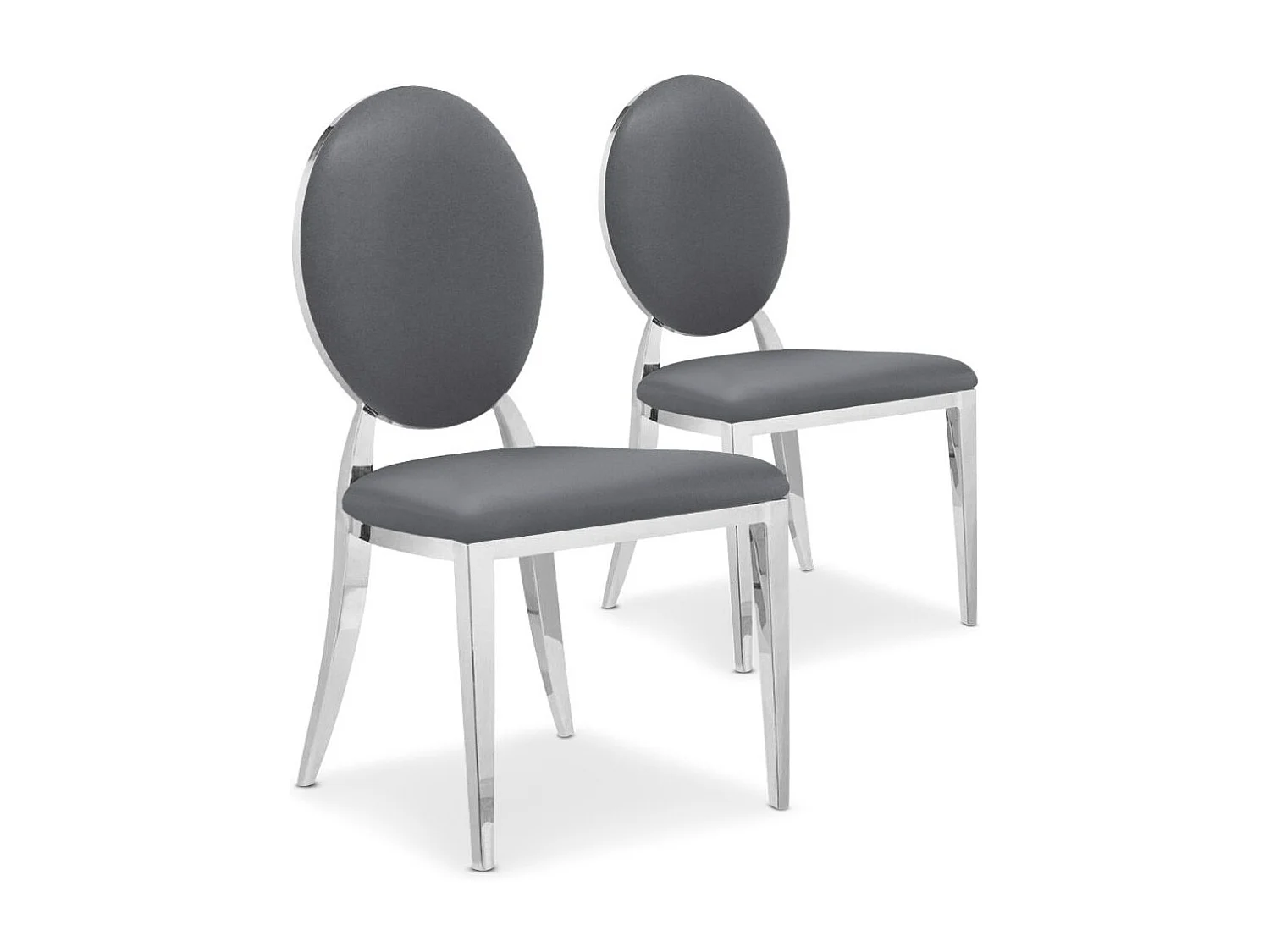 Lot de 2 Chaises Médaillon "Tatianna" 90cm Gris