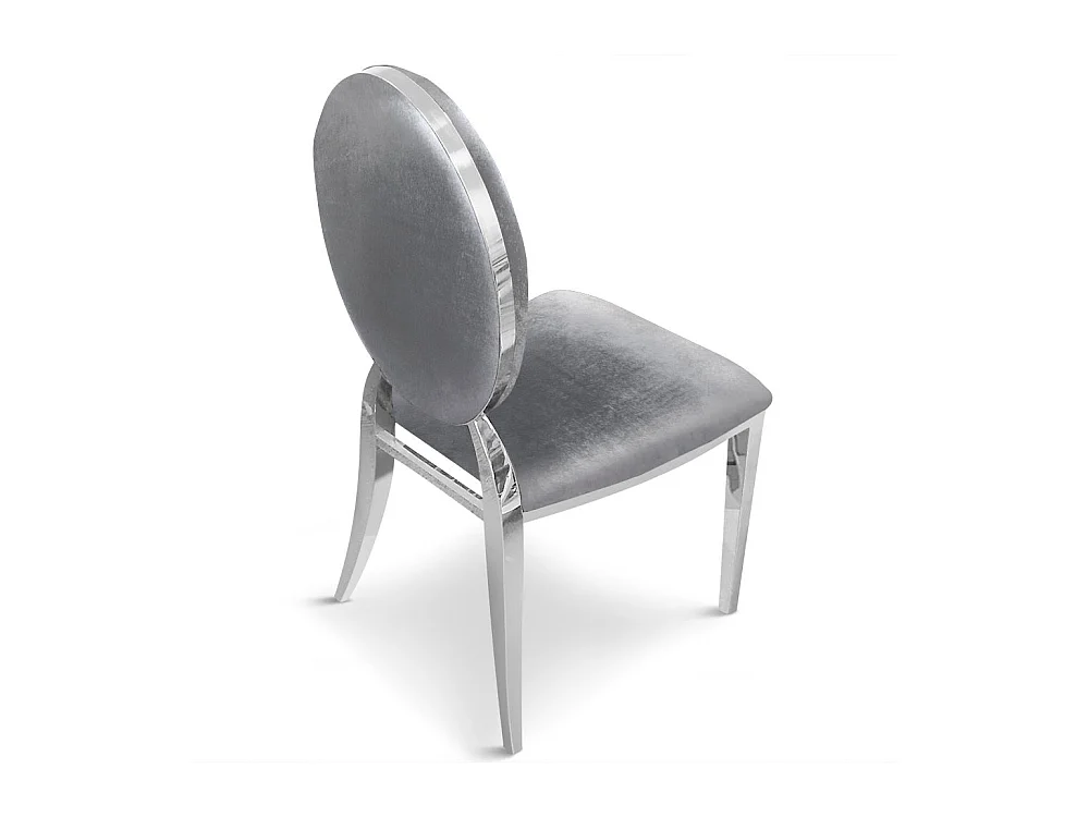 Set di 2 sedie medaglione Sofia in velluto argento