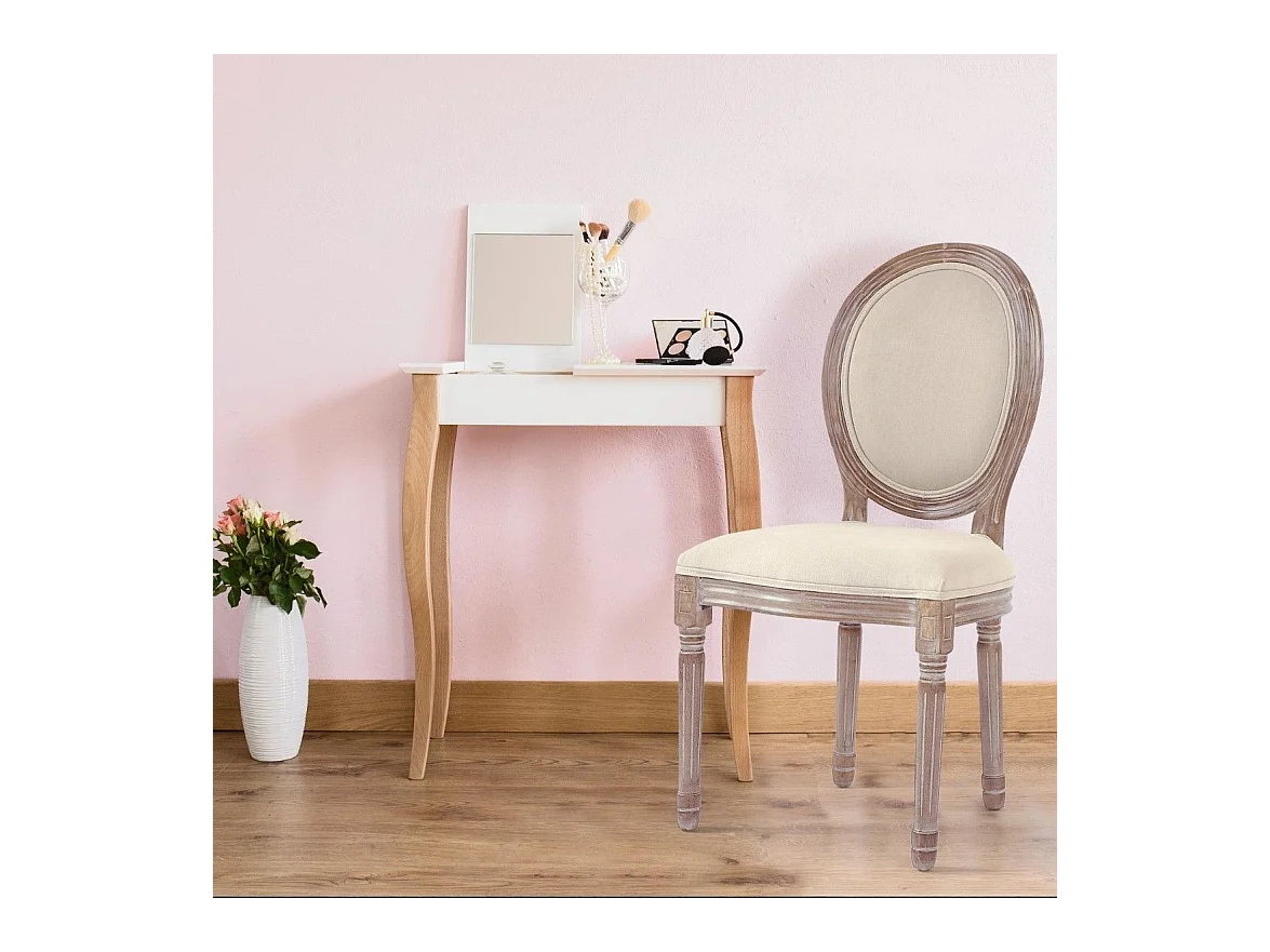 Lot de 20 Chaises Médaillon Tissu "Versailles" 96cm Beige