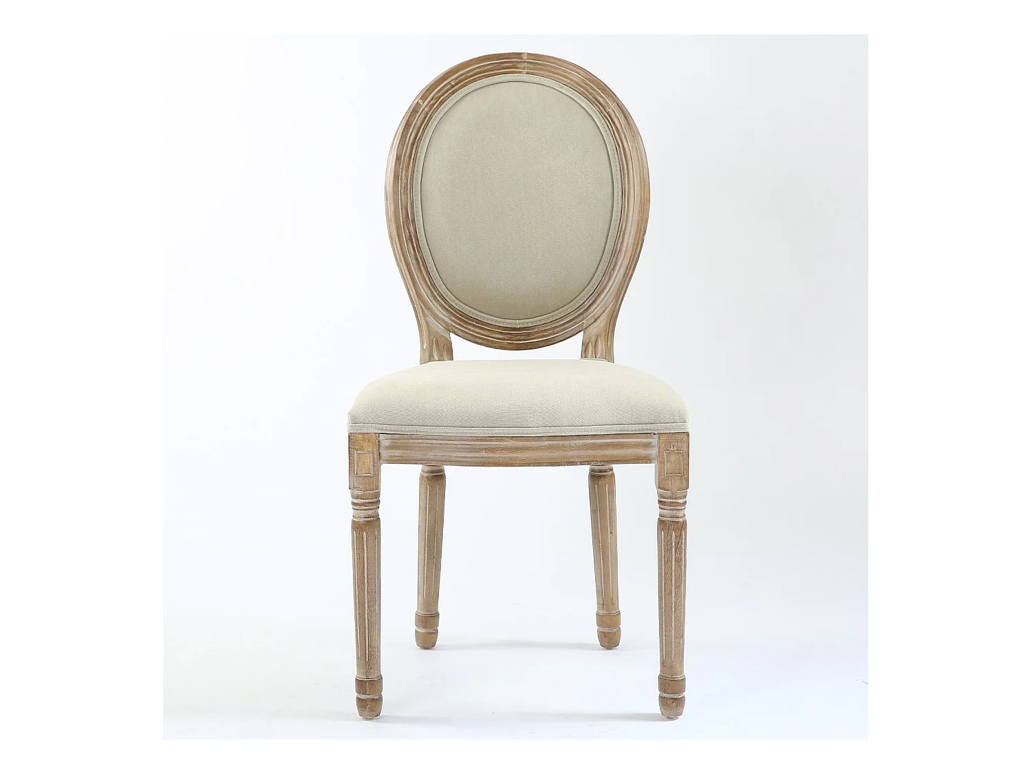 Lot de 20 Chaises Médaillon Tissu "Versailles" 96cm Beige