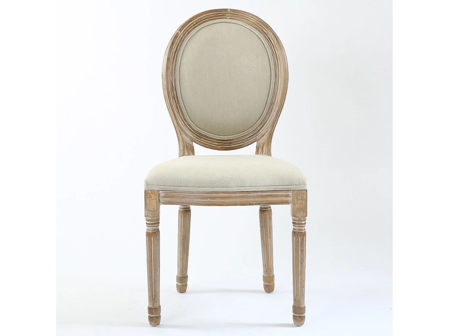 Lot de 20 Chaises Médaillon Tissu "Versailles" 96cm Beige