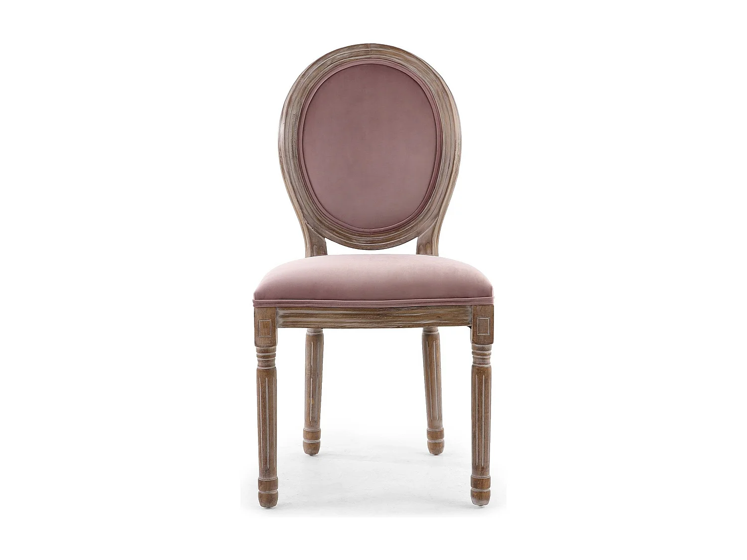 Lot de 2 Chaises Médaillon "Quing" Velours Rose