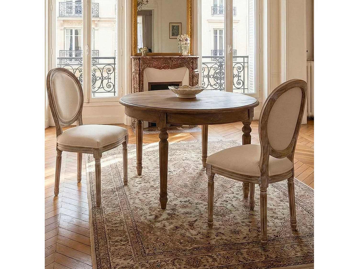 Lot de 20 Chaises Médaillon "Versailles" 96cm Beige