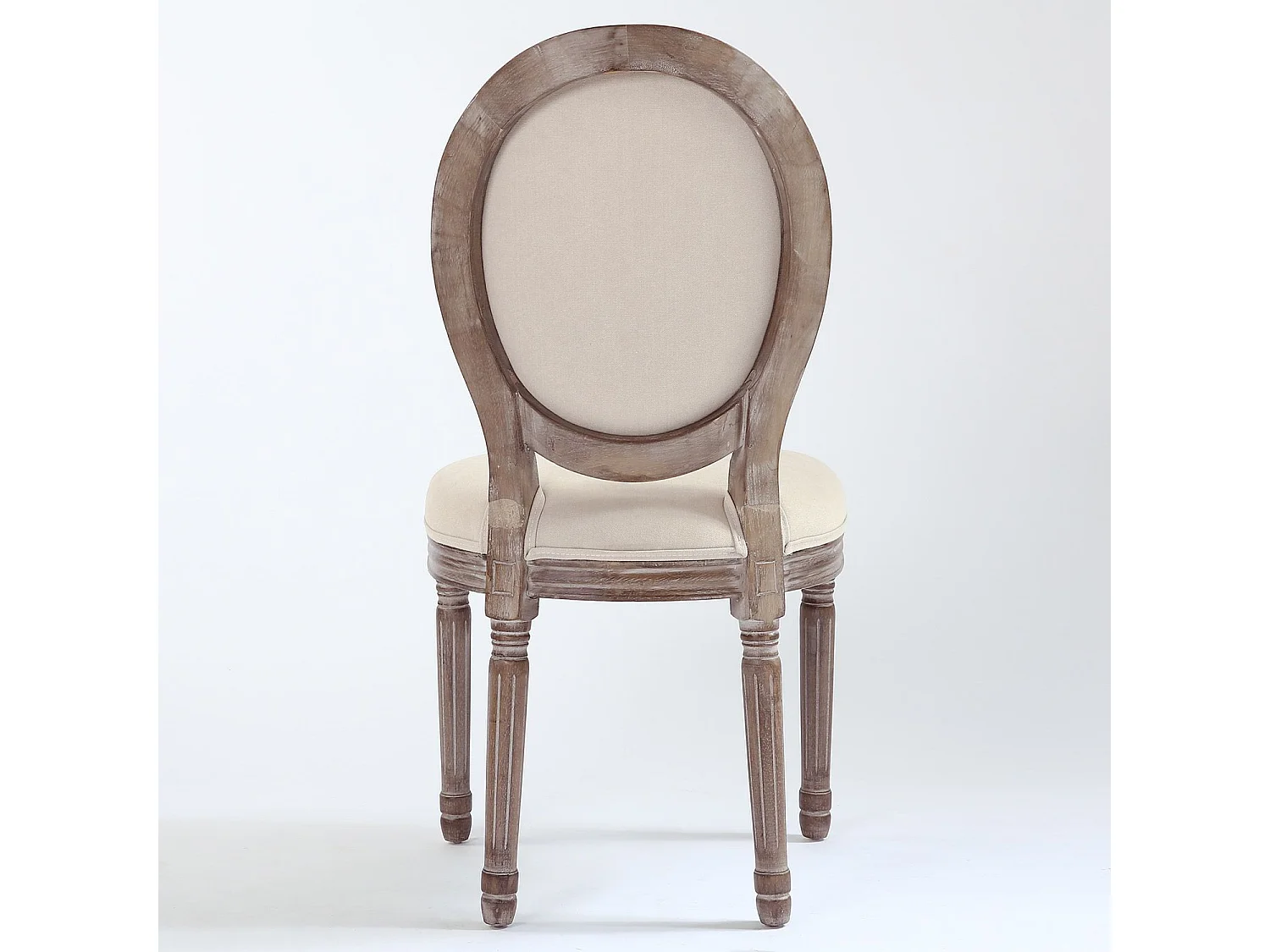 Lot de 2 Chaises Médaillon Tissu "Versailles" 96cm Beige