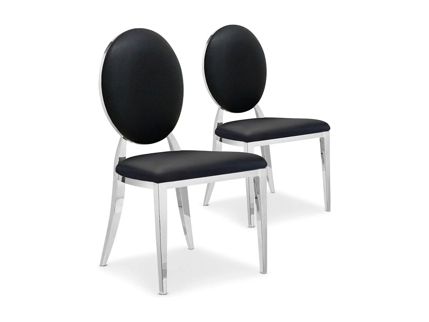 Lot de 2 chaises médaillon Sofia Simili Noir