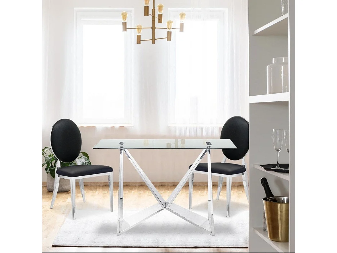 Set di 2 sedie a medaglione Sofia in similpelle nere