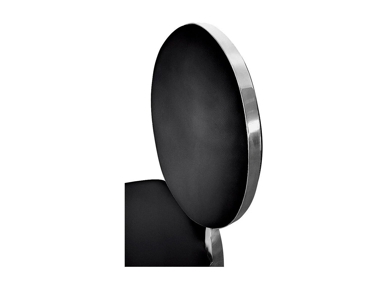 Set di 2 sedie a medaglione Sofia in similpelle nere