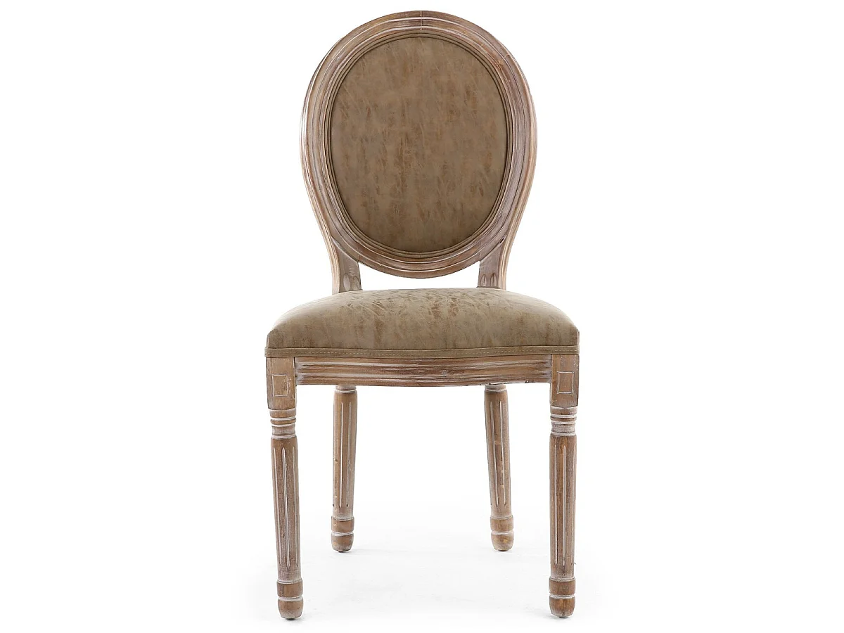 Lot de 2 Chaises Médaillon "Quing" 96cm Taupe