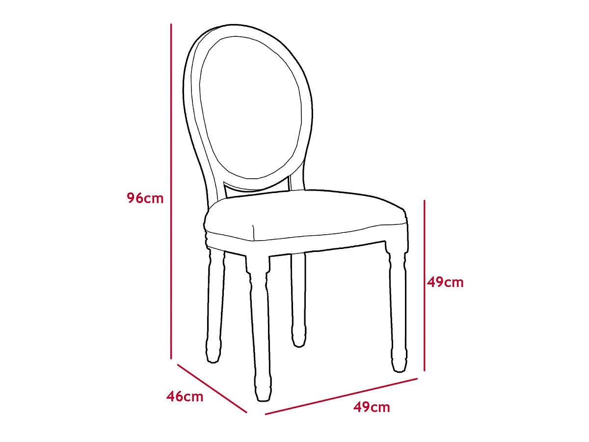 Lot de 2 Chaises Médaillon "Quing" 96cm Taupe