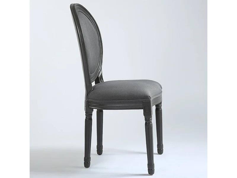 Lot de 2 Chaises Médaillon Design "Versailles" 96cm Gris