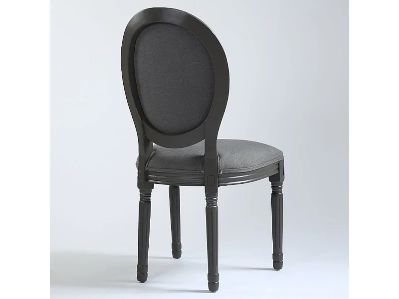 Lot de 2 Chaises Médaillon Design "Versailles" 96cm Gris