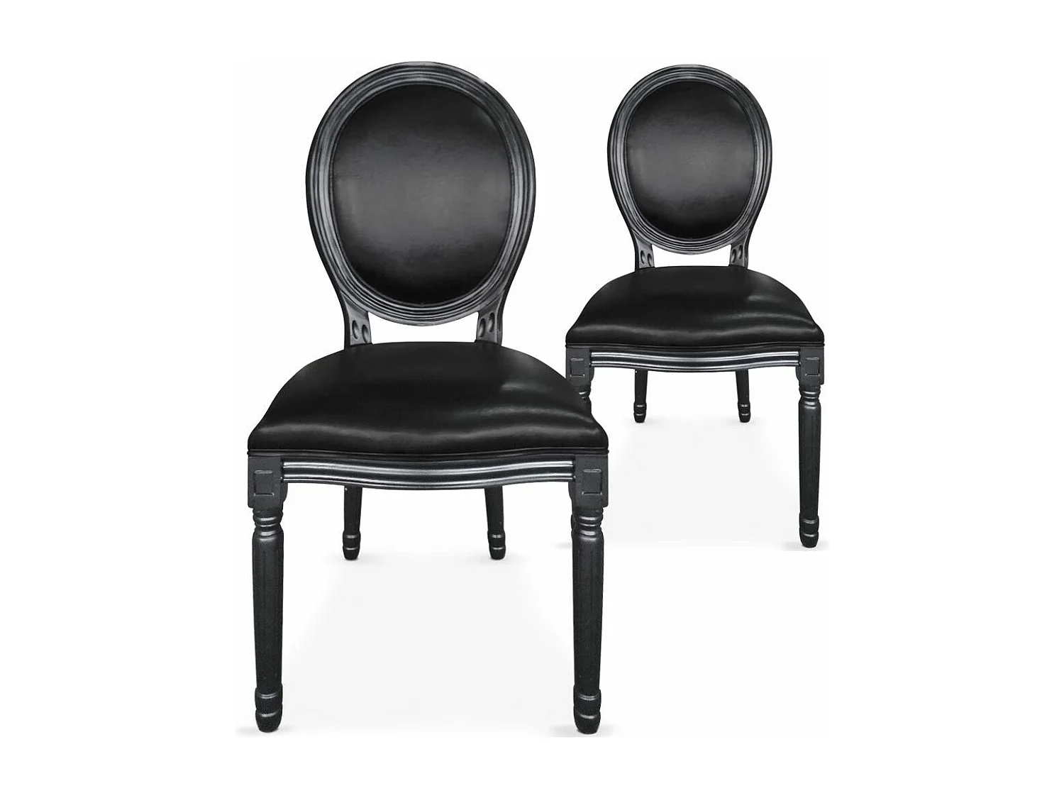 Lot de 20 Chaises Médaillon "Versailles" 96cm Noir