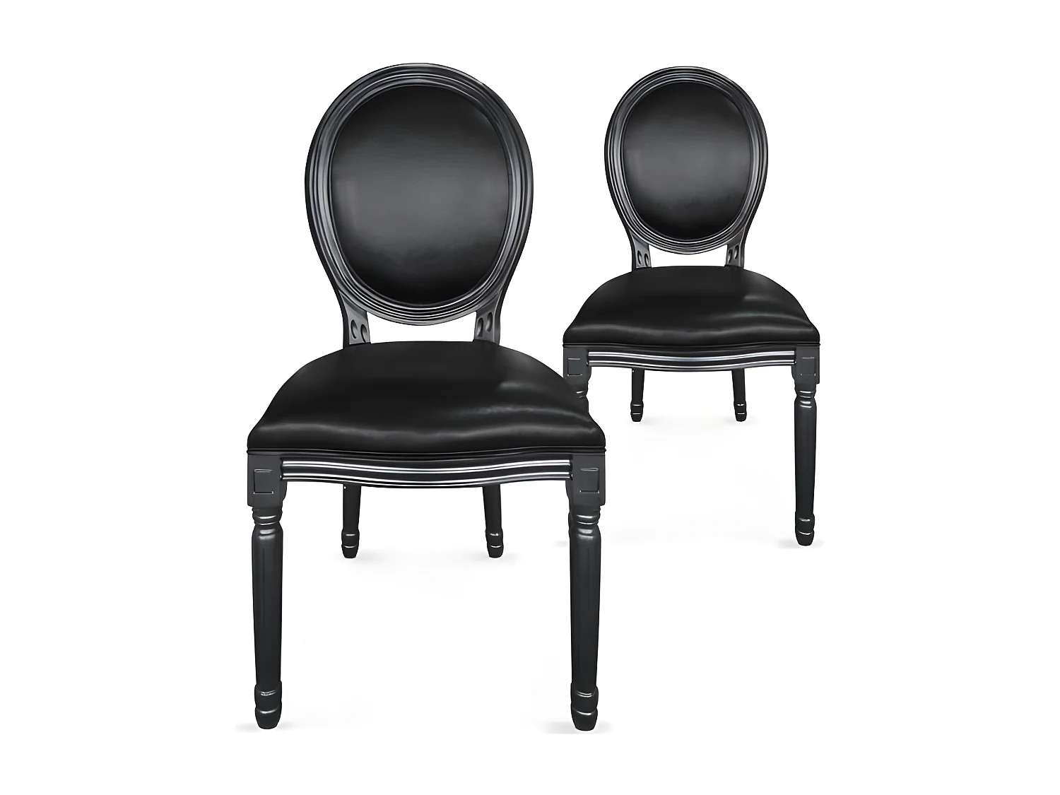 Lot de 20 Chaises Médaillon "Versailles" 96cm Noir
