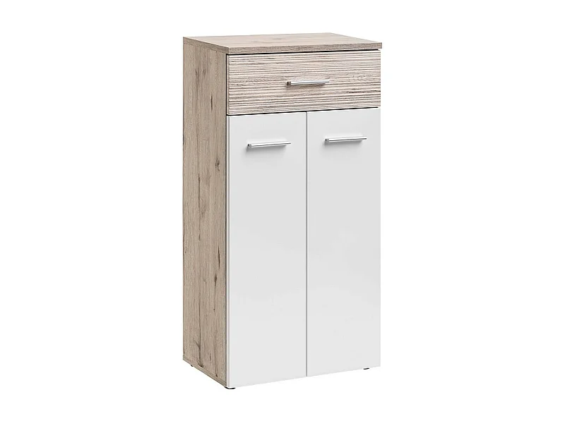 Meuble de Rangement "Gustavo" 114cm Naturel & Blanc