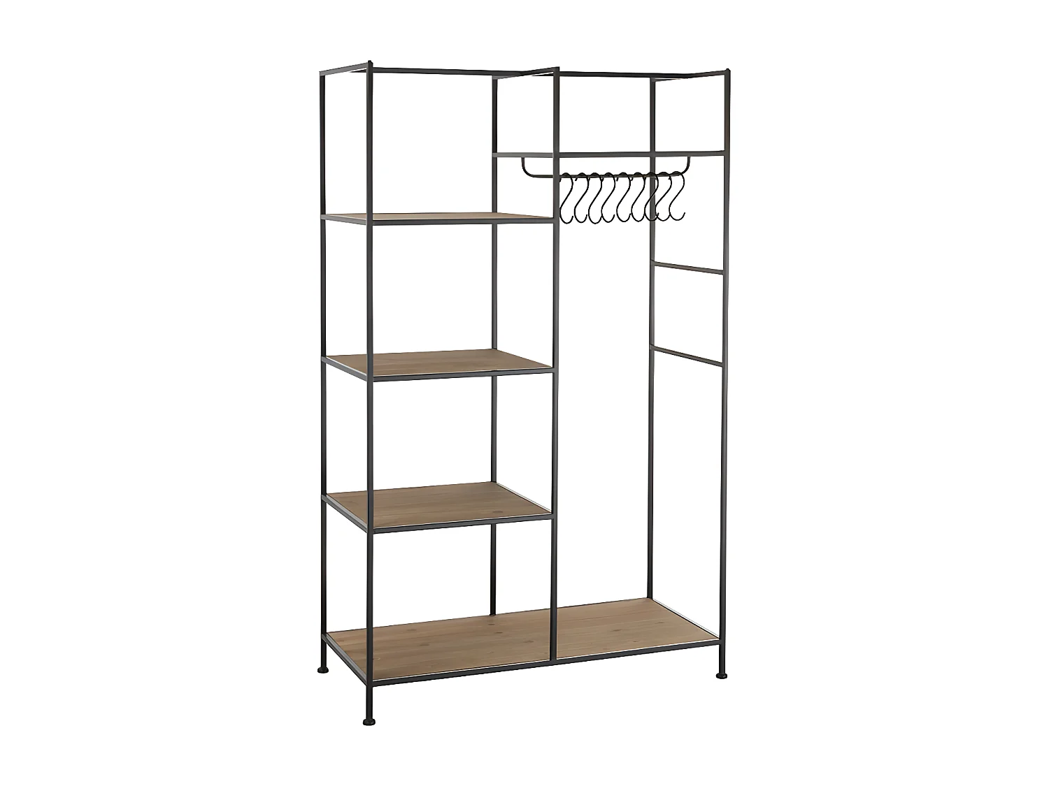 Étagère & Penderie en Métal "Rack" 180cm Noir