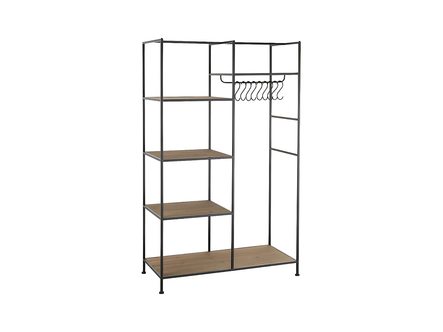 Étagère & Penderie en Métal "Rack" 180cm Noir
